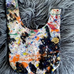 Yaito Paint Splattered Cow Print Knot Bag